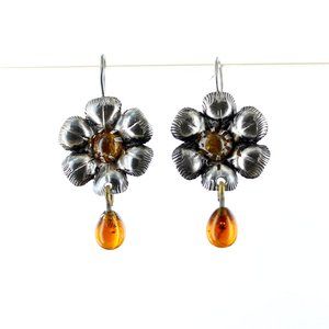 925 Sterling silver floral earrings